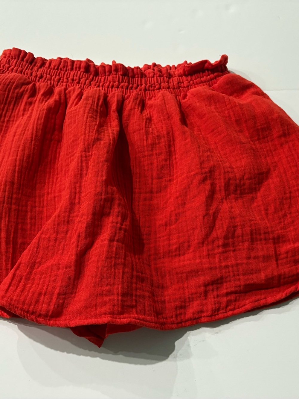 Old Navy Red Cotton Gauze Skirt-Style Skort, skirt with built in shorts